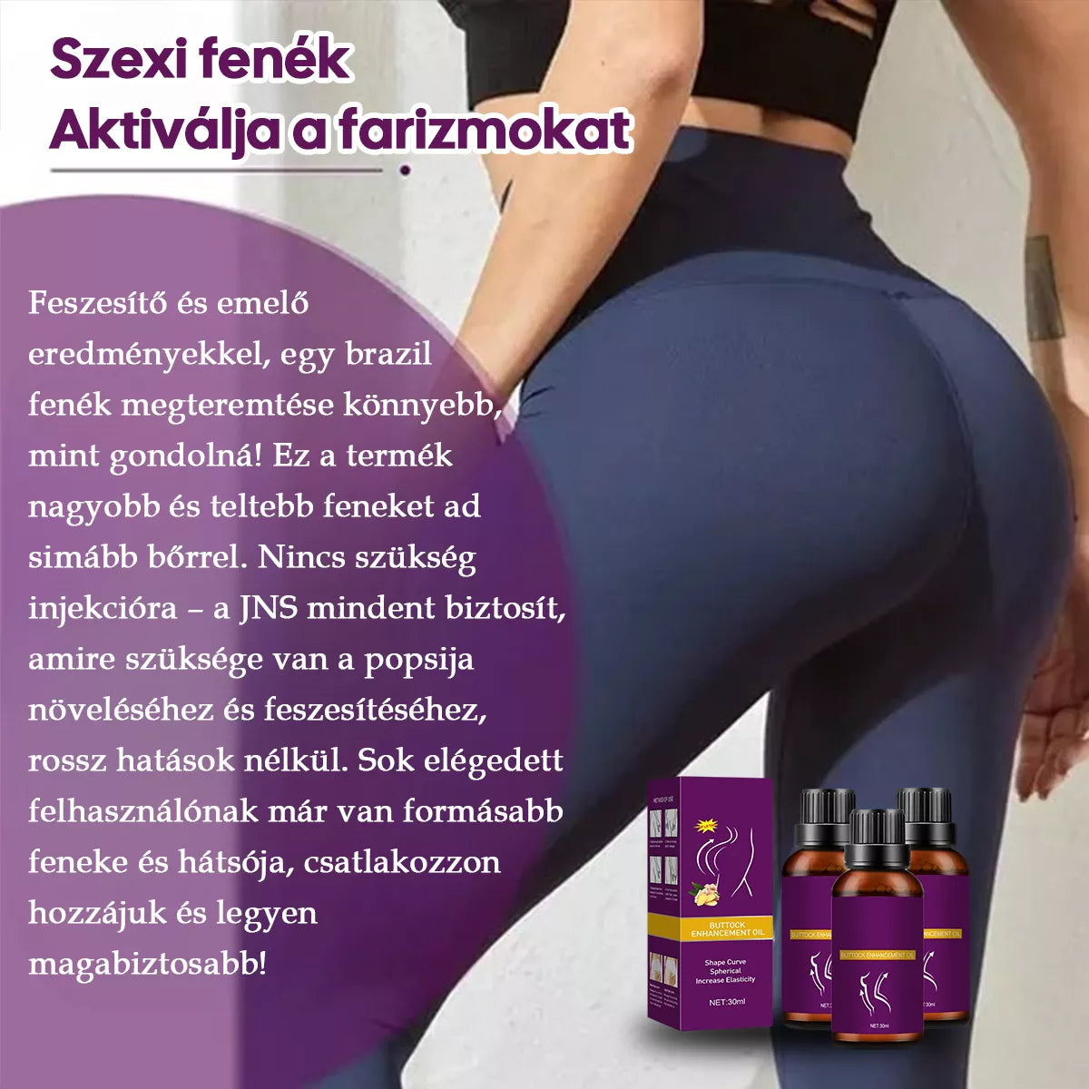 BootyPro Fenékemelő Masszázsolaj - Formáló és Teltítő Olaj
