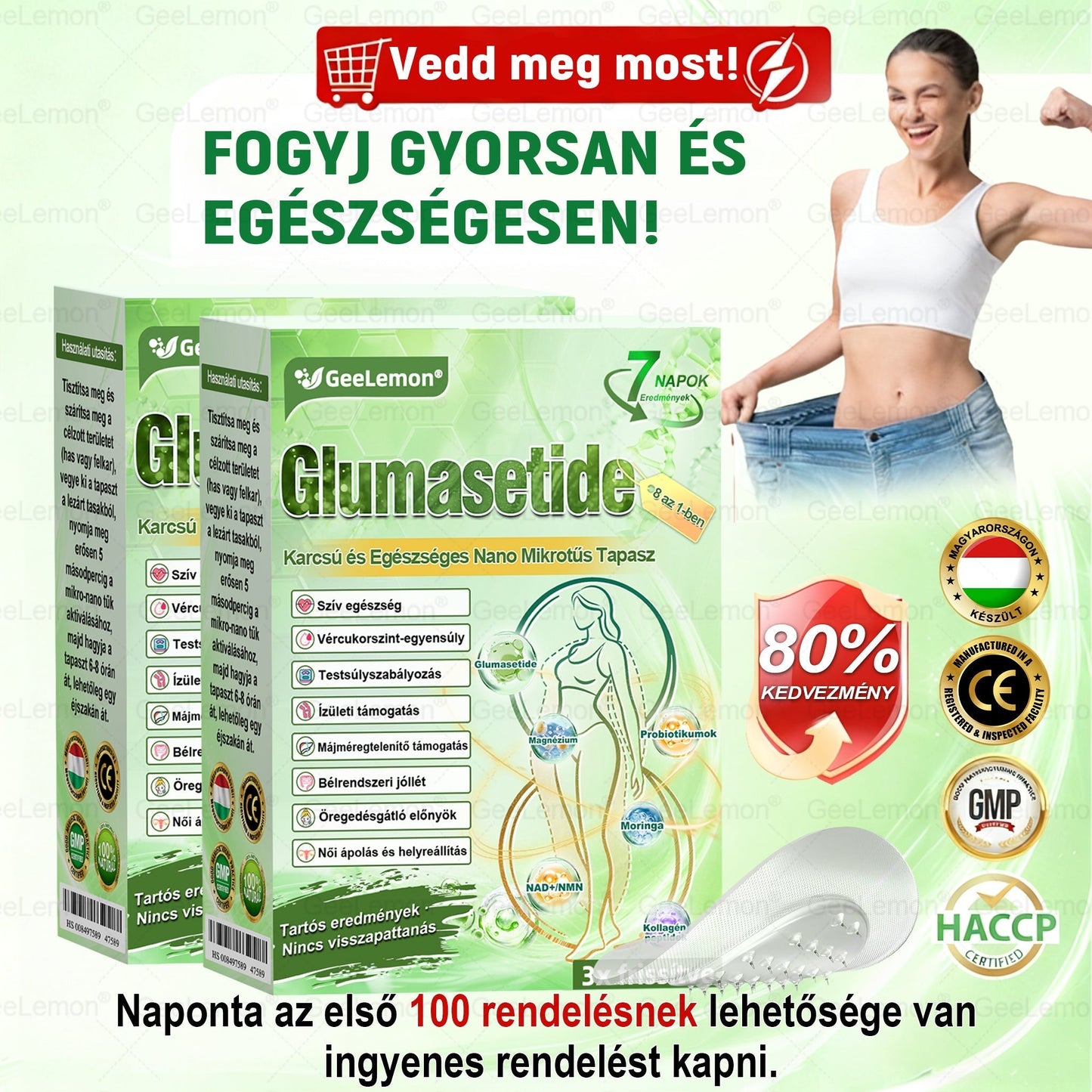 🌿Ajánlott a Semmelweis Kórház által · 👩‍⚕️BENU hivatalos üzlet| 🎁 𝐆𝐞𝑒𝐿𝑒𝐦𝐨𝐧® Glumasetide 8 az 1-ben Karcsú és Egészséges Nano Mikrotűs Tapasz 🇭🇺