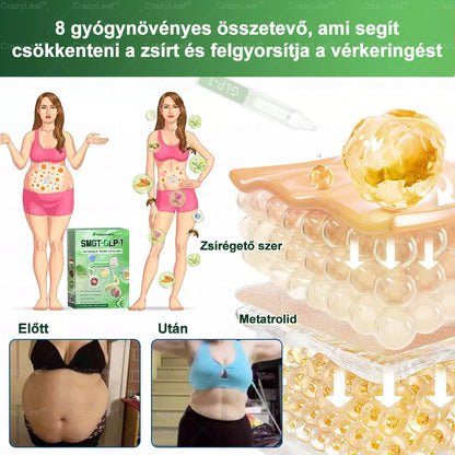CrazyLeaf® SMGT-GLP-1 karcsúság & vitalitás orális oldat célpontjai a makacs testsúly, magas vérnyomás, vércukorszint, zsírmáj, ízületi fájdalom, fáradtság, alacsony energia, megereszkedett bőr és még sok más a jobb egészség és vitalitás érdekében.