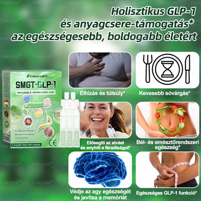 CrazyLeaf® SMGT-GLP-1 karcsúság & vitalitás orális oldat célpontjai a makacs testsúly, magas vérnyomás, vércukorszint, zsírmáj, ízületi fájdalom, fáradtság, alacsony energia, megereszkedett bőr és még sok más a jobb egészség és vitalitás érdekében.