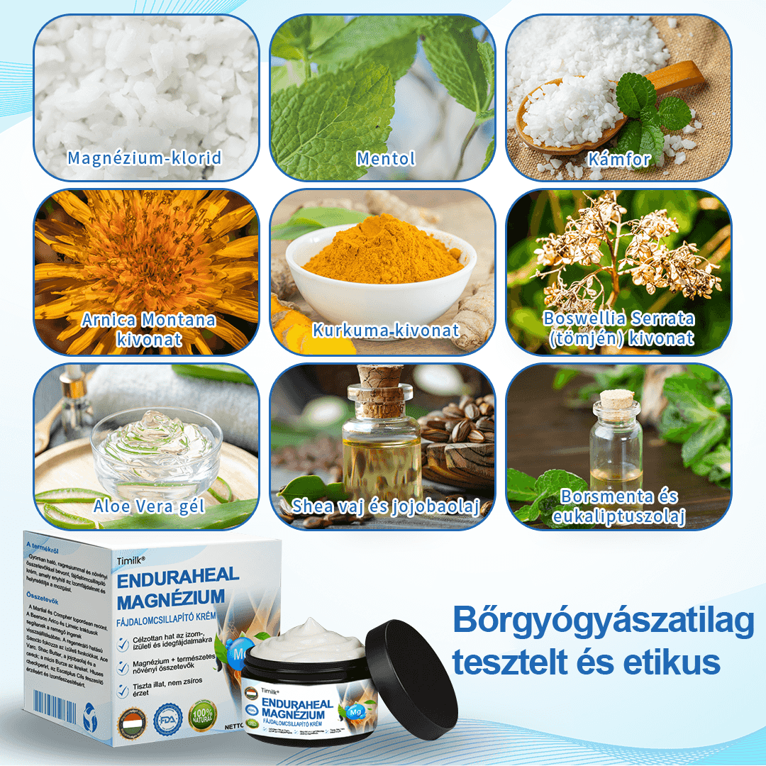 ✨✨✨Timilk® EnduraHeal magnézium fájdalomcsillapító krém (arthritis, neuropathia, reuma, sport sérülések és egyéb panaszok kezelésére)