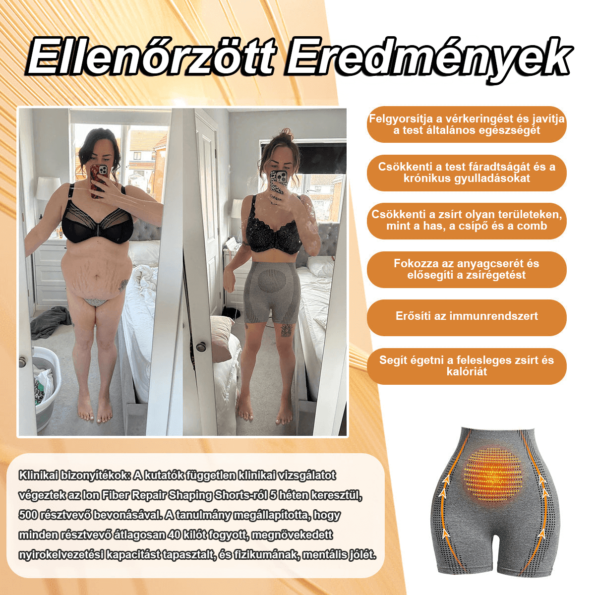 [Hivatalos zászlóshajó bolt] VOCJFEI™ MikroVibráló Masszázs Modul Selyem Rövidnadrág Jonizált Szálakkal Javító és Formáló🌻