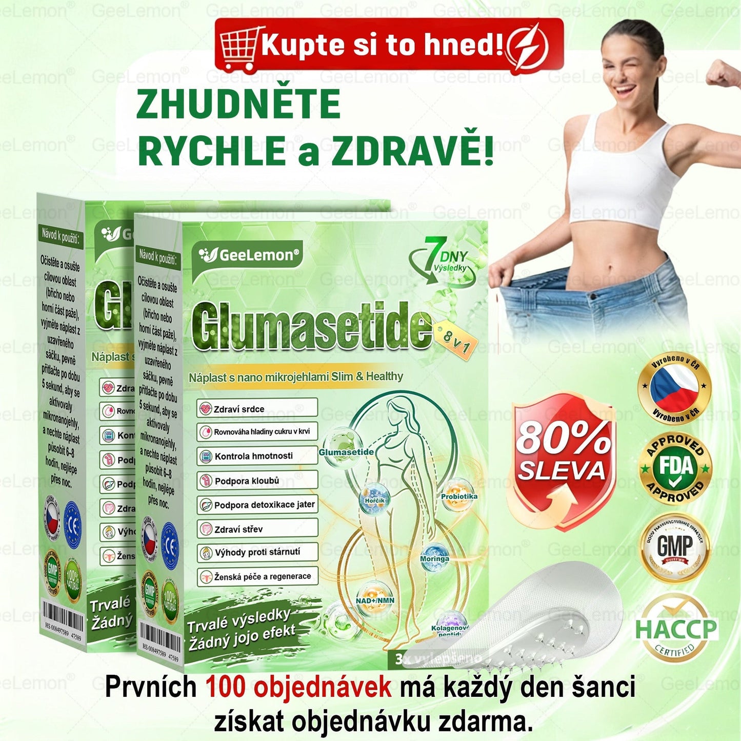💥Doporučeno Fakultní nemocnicí Motol · Oficiální prodejna BENU | 🎁 𝐆𝐞𝑒𝑙𝑒𝐦𝐨𝐧® Glum𝐚𝐬𝐞tide 8 v 1 – Zeštíhlující nano mikrojihlový náplast 🇨🇿 Jen 1× denně ✅ Viditelné změny za 7 dní – na obezitu, kardiovaskulární zdraví, diabetes a kloubní problémy